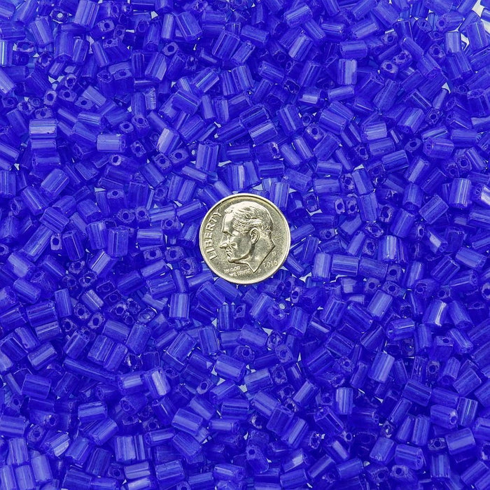5x3.5mm Transparent Dark Sapphire Czech Glass Baby Pillow Beads 15 Grams (PB46) SE - Beads and Babble