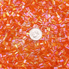 5x3.5mm Transparent Orange Iris Czech Glass Baby Pillow Beads 15 Grams (PB47) SE - Beads and Babble