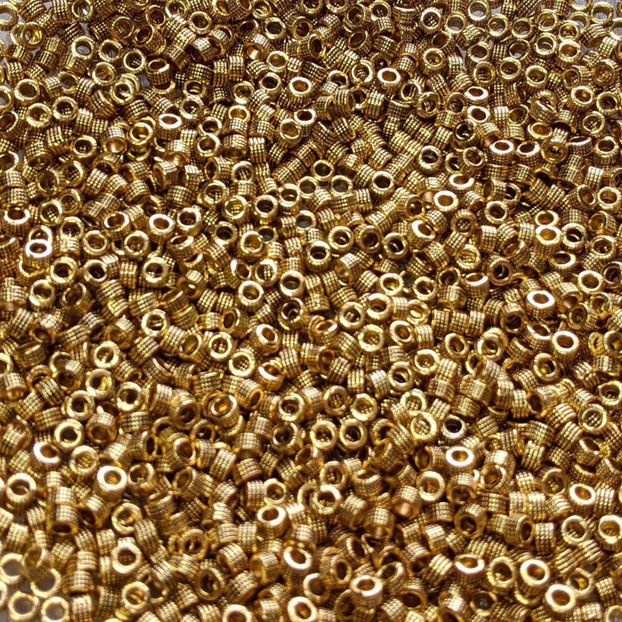 5x3mm Antique Gold Alloy Metal Textured Rondelle Spacer Beads - Qty 50 (MB195) - Beads and Babble