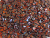 5x5x1.9mm Opaque Orange Picasso Miyuki Tila Double Hole Glass Beads 7 Grams (DS382) - Beads and Babble