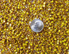 6/0 (1.6mm hole) Opaque Lemon Picasso Czech MATUBO Pressed Glass Seed Beads 10 Grams (6MAT8) - Beads and Babble