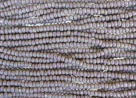 6/0 3 Cut Opaque Light Purple Picasso Czech Glass Seed Beads 20 Inch Strand (6CUT20) - Beads and Babble