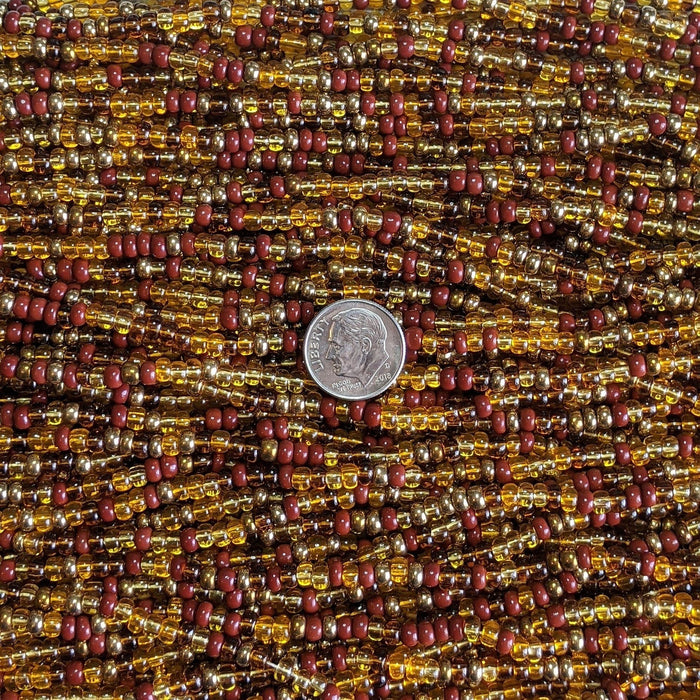 6/0 Baltic Amber Mix Czech Glass Seed Bead Strand (6BW179) - Beads and Babble