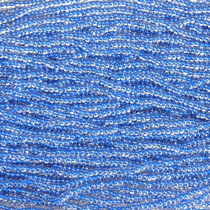 6/0 Crystal Dark Blue Lined Czech Glass Seed Bead Strand (6BW187) - Beads and Babble