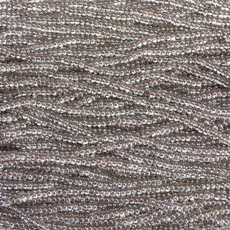 6/0 Crystal Gray Lined Czech Glass Seed Bead Strand (6BW184) - Beads and Babble