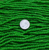 6/0 Green Cornelian Star Czech Glass Seed Bead Strand (6BW195) - Beads and BabbleBeads