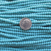 6/0 Matte Opaque Turquoise Czech Glass Seed Bead Strand (CW115) - Beads and Babble