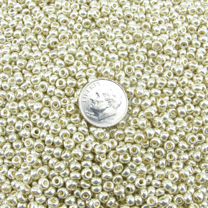 6/0 Metallic Bright Silver Czech Glass Seed Beads 20 Grams (6CS326) - Beads and Babble