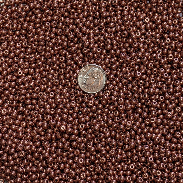 6/0 Metallic Vintage Copper Czech Glass Seed Beads 20 Grams (6CS301) - Beads and Babble