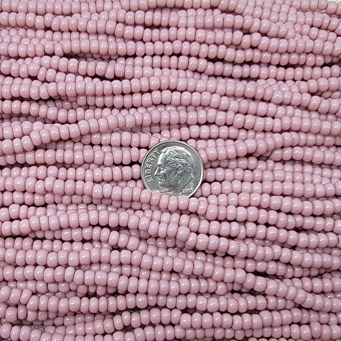 6/0 Opaque Cheyenne Pink Czech Glass Seed Bead Strand (6CW251) - Beads and Babble