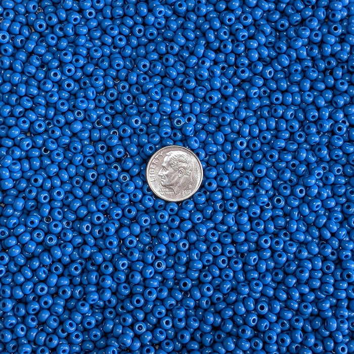 6/0 Opaque Denim Blue Czech Glass Seed Beads 20 Grams (6CS285) - Beads and Babble