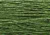 6/0 Opaque Green Picasso Czech Glass Seed Bead Strand (CW162) - Beads and Babble