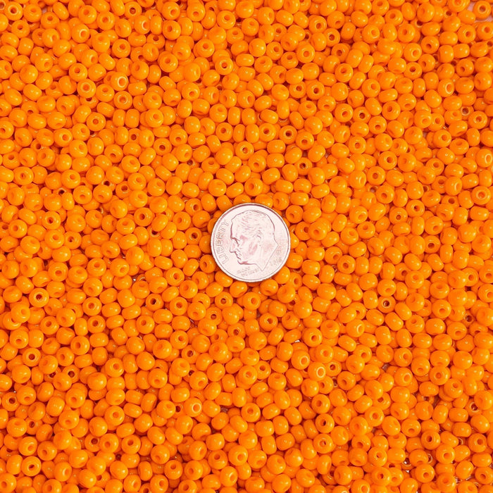 6/0 Opaque Light Orange Czech Glass Seed Beads 20 Grams (6CS430) - Beads and Babble