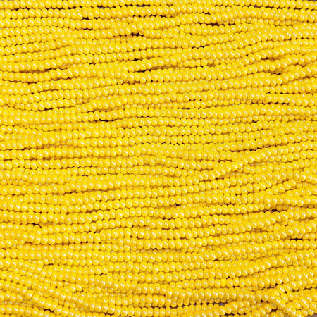 6/0 Opaque Light Yellow Luster Czech Glass Seed Bead Strand (6BW155) - Beads and Babble