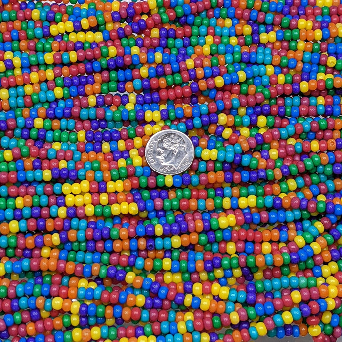 6/0 Opaque Rainbow Opal Mix Terra Intensive Coated Czech Glass Seed Bead Strand (6BW201) - Beads and Babble