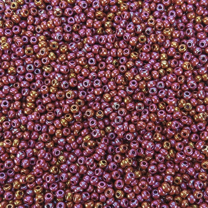 6/0 Opaque Ruby AB Czech Glass Seed Beads 20 Grams (6CS321) - Beads and Babble