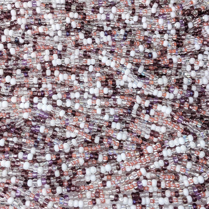 6/0 Purple, Pink & White Mix Czech Glass Seed Bead Strand (6BW207) - Beads and Babble