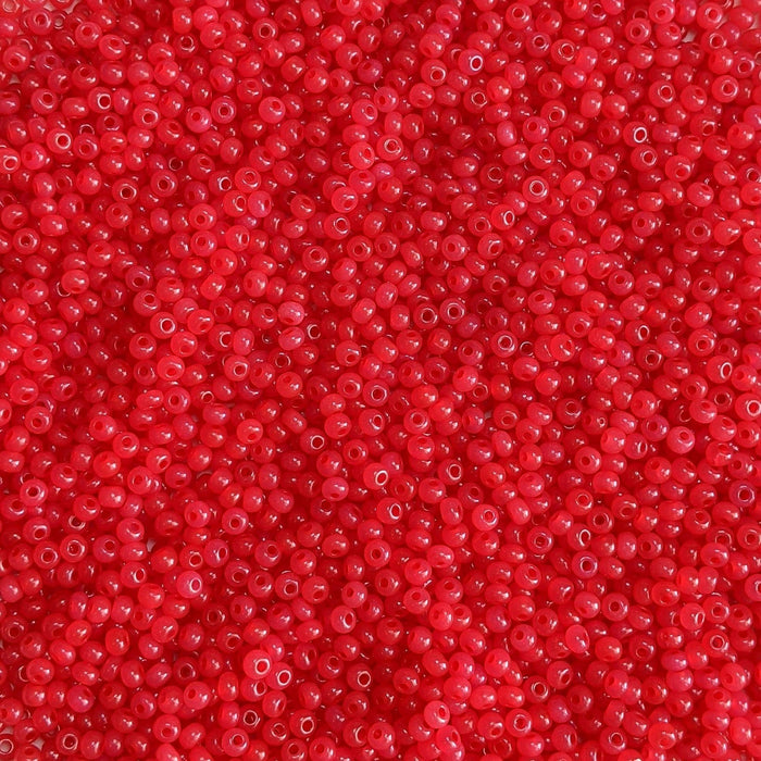 6/0 Raspberry Opal Czech Glass Seed Beads 20 Grams (6CS283) - Beads and Babble