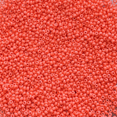 6/0 SOL GEL Dyed Opaque Coral Czech Glass Seed Beads 20 Grams (6CS290) - Beads and BabbleBeads