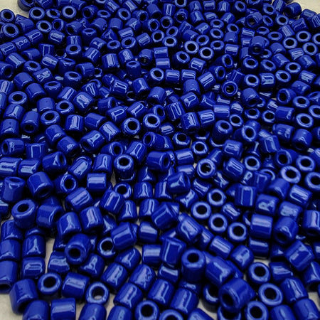 6.2mm Opaque Blue Czech Glass Tile Beads 20 Grams (TT22) - Beads and BabbleBeads
