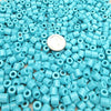 6.2mm Opaque Blue Turquoise Czech Glass Tile Beads 20 Grams (TT21) - Beads and BabbleBeads