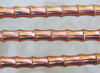 6.5x5mm (2mm hole) Copper Finish Solid Brass Metal Bamboo Shaped Beads - 24 Inch Strand (BS635) - Beads and Babble