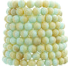6mm 2 Tone Opaque Mint Cream Czech Glass Round Beads - Qty 25 (XAW20) - Beads and Babble