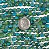 6mm Etched 3 Tone Crystal Blue Green Czech Glass Beads - Qty 25 (DW30) - Beads and Babble