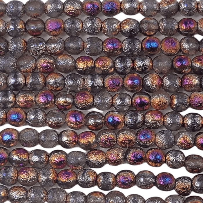 6mm Etched Metallic Crystal Marea Czech Glass Beads - Qty 25 (DW28) - Beads and Babble