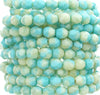 6mm Faceted 2 Tone Opaque Turquoise & Ivory Czech Firepolish Glass Beads - Qty 25 (FP67) - Beads and Babble