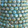 6mm Faceted Opaque Blue Turquoise picasso Czech Firepolish Glass Beads - Qty 25 (FP74) - Beads and Babble