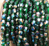 6mm Faceted Transparent Emerald Celsian Czech Firepolished Glass Beads - Qty 25 (DW87) - Beads and Babble