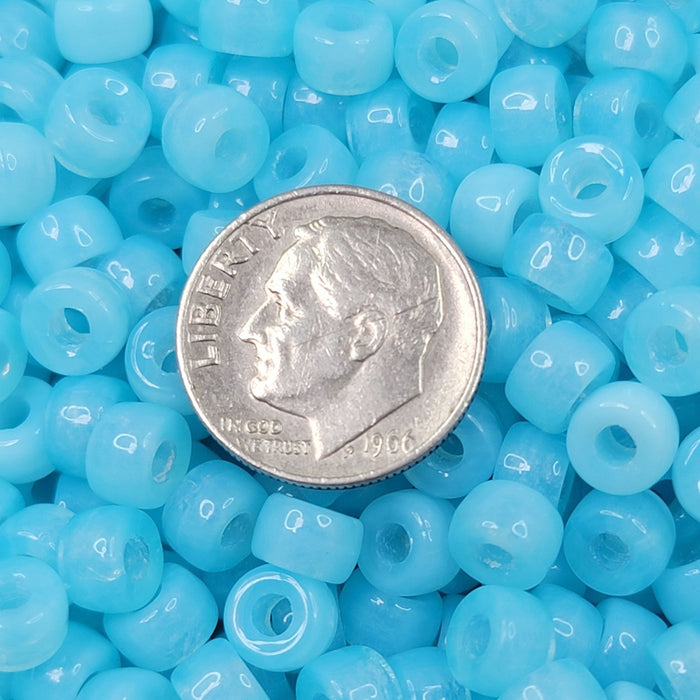 6mm Light Blue Opal Czech Glass Crow Beads - Qty 50 (RC21) - Beads and BabbleBeads