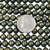 6mm Light Golden Green Cultured Freshwater Off Round Pearl Beads - 16 Inch Strand (PRL17) - Beads and Babble