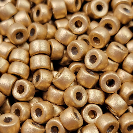 6mm Matte Gold Czech Glass Crow Beads - Qty 50 (RC22) - Beads and BabbleBeads