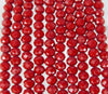 6x5mm Faceted Opaque Red Chinese Crystal Rondel Beads 9 Inch Strand (6CCS15) - Beads and Babble