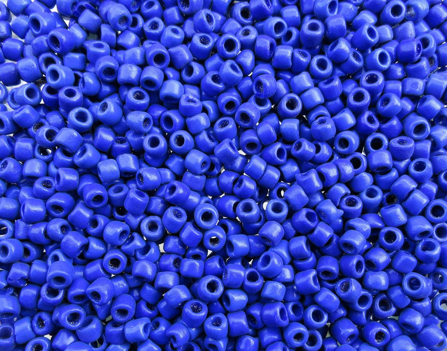 7x4mm (3mm Hole) Opaque Royal Blue Vintage Italian Murano Glass Crow Beads 20 Grams (AS37) - Beads and Babble