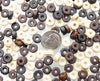 7x4mm Ivory, Dark Walnut & Black Mixed Wood Heishi Beads - Qty 65 - 6 Grams (UM25) - Beads and Babble
