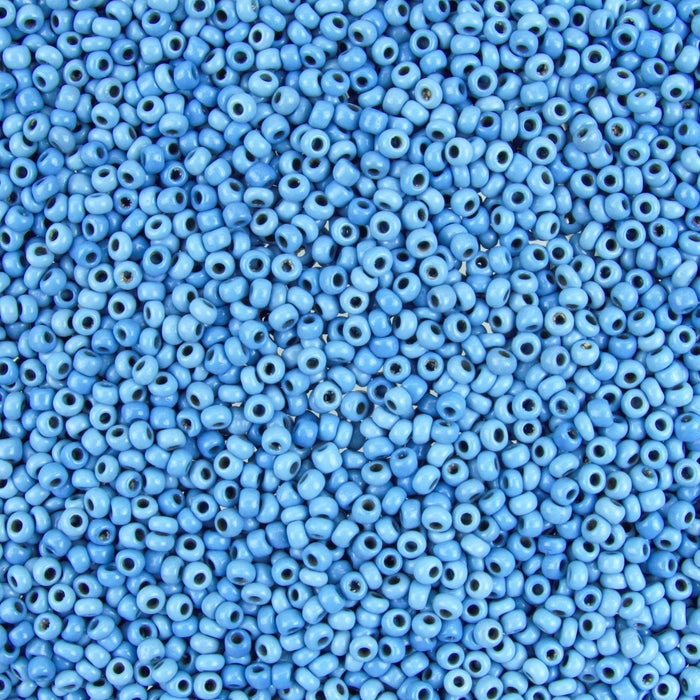 8/0 2 Tone Opaque Denim Blue Vintage Italian Murano Glass Seed Beads 10 Grams (AS63) - Beads and Babble