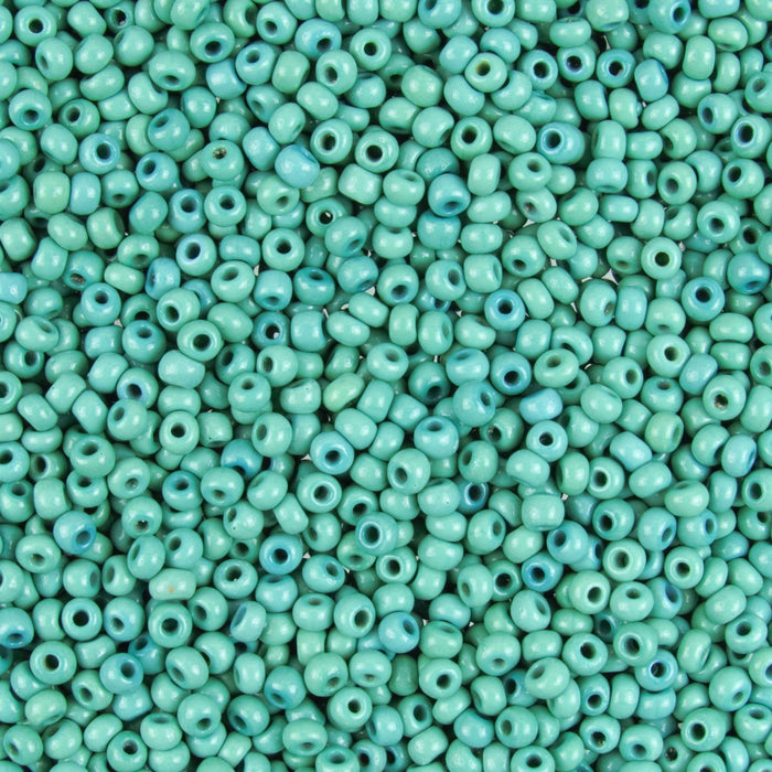 8/0 2 Tone Opaque Turquoise Vintage Italian Murano Glass Seed Beads 10 Grams (AS58) - Beads and Babble