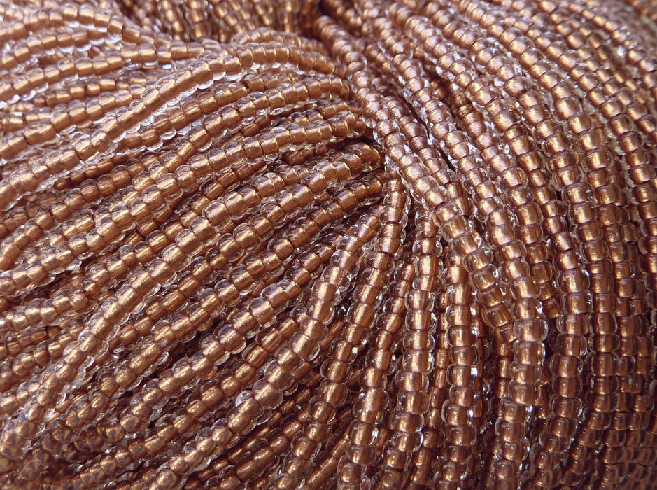 8/0 Copperlined Crystal Czech Glass Seed Bead Strand (CW9) - Beads and Babble