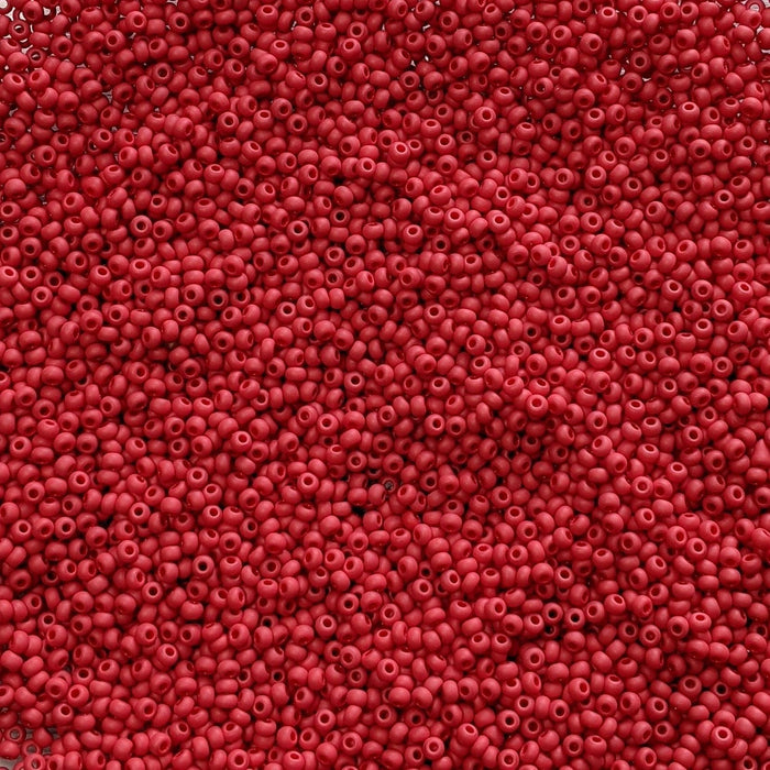8/0 Matte Opaque Red Czech Glass Seed Beads 10 Grams (8CS135) - Beads and Babble