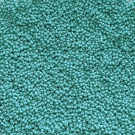8/0 Matte Opaque Turquoise Czech Glass Seed Beads 10 Grams (8CS127) - Beads and BabbleBeads