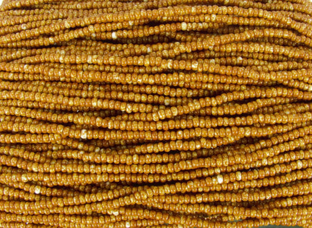 8/0 Opaque Caramel Picasso Czech Glass Seed Bead Strand (CW46) - Beads and BabbleBeads