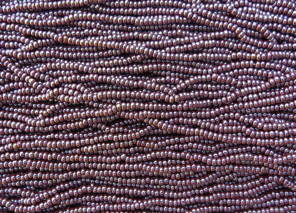 8/0 Opaque Cinnamon Pearl Czech Glass Seed Bead Strand (CW46) SE - Beads and Babble