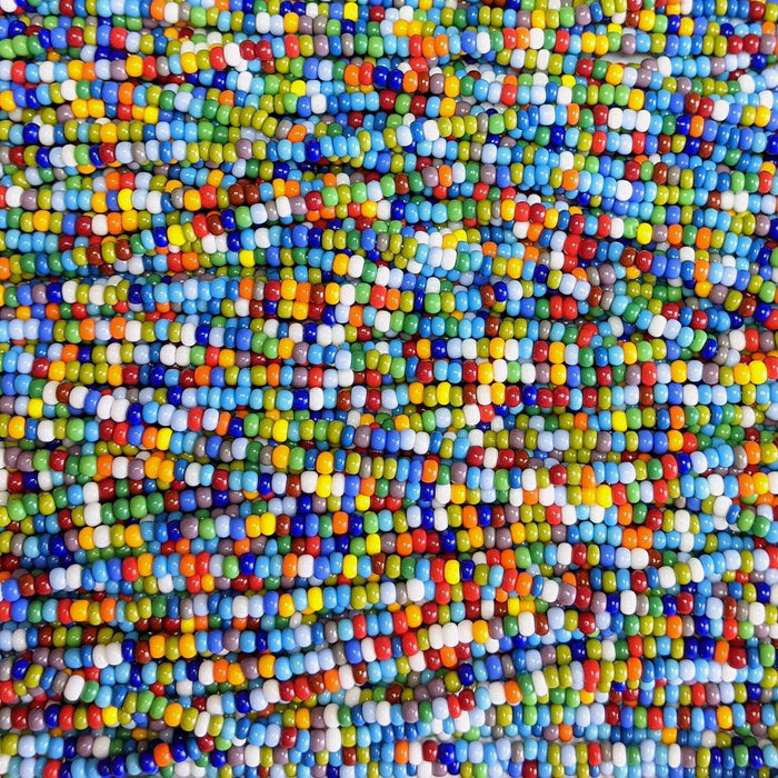 8/0 Opaque Color Mixed Czech Glass Seed Bead Strand (CW61) - Beads and Babble