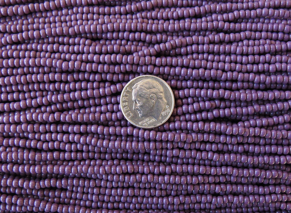 8/0 Opaque Dark Purple Czech Glass Seed Bead Strand (8CW35) SE - Beads and Babble