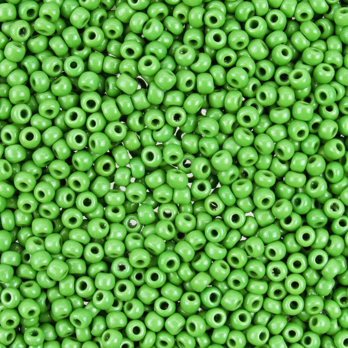 8/0 Opaque Green Vintage Italian Murano Glass Seed Beads 10 Grams (AS62) - Beads and Babble