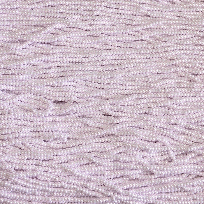 8/0 Opaque Soft Pink Luster Czech Glass Seed Bead Strand (8BW152) - Beads and Babble