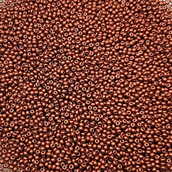 8/0 SILKY Metallic Old Copper Czech Glass Seed Beads 10 Grams (8CS160) - Beads and Babble